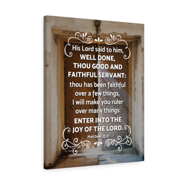 Scripture Canvas Enter Into The Joy of The Lord Matthew 25:21 Christian Bible Verse Meaningful Framed Prints, Canvas Paintings