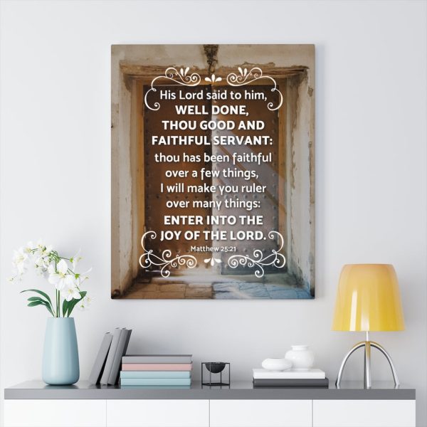 Scripture Canvas Enter Into The Joy of The Lord Matthew 25:21 Christian Bible Verse Meaningful Framed Prints, Canvas Paintings - Image 4