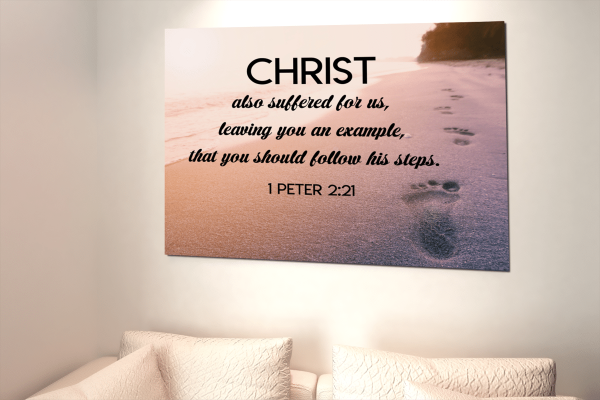 Scripture Canvas Follow Christ Steps 1 Peter 2:21 Christian Bible Verse Meaningful Framed Prints, Canvas Paintings - Image 4