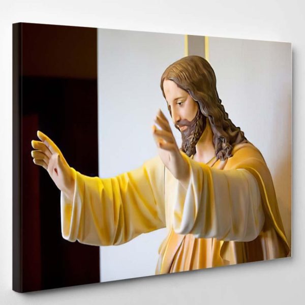 Jesus Statue 3 Christian Premium Multi Canvas Prints, Multi Piece Panel Canvas Luxury Gallery Wall Fine Art Print