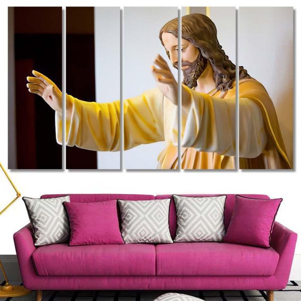 Jesus Statue 3 Christian Premium Multi Canvas Prints, Multi Piece Panel Canvas Luxury Gallery Wall Fine Art Print - Image 8