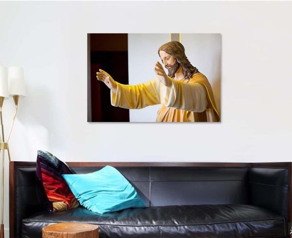 Jesus Statue 3 Christian Premium Multi Canvas Prints, Multi Piece Panel Canvas Luxury Gallery Wall Fine Art Print - Image 4