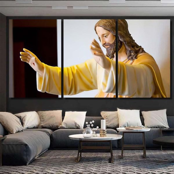 Jesus Statue 3 Christian Premium Multi Canvas Prints, Multi Piece Panel Canvas Luxury Gallery Wall Fine Art Print - Image 6