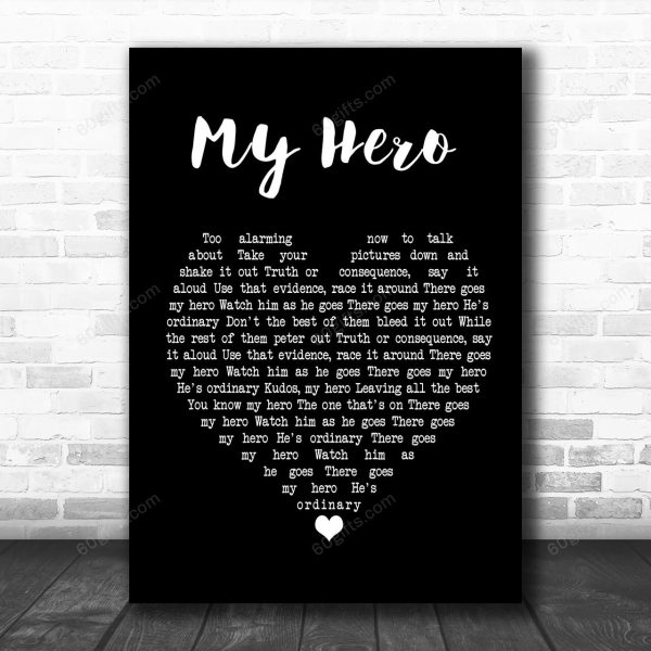 Foo Fighters My Hero Black Heart Song Lyric Art Print - Canvas Print Wall Art Home Decor