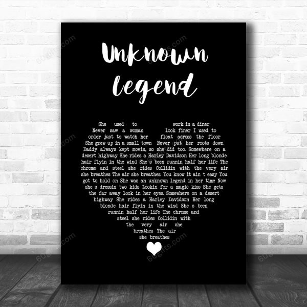 Neil Young Unknown Legend Black Heart Song Lyric Art Print - Canvas Print Wall Art Home Decor