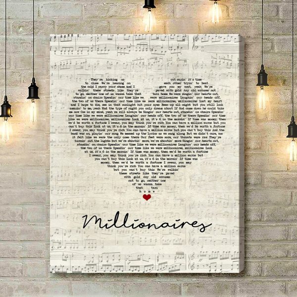 The Script Millionaires Script Heart Song Lyric Art Print - Canvas Print Wall Art Home Decor