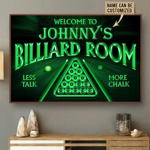 here Gifts Personalized Billiard Club Welcome Less Talk Canvas Home Decor - Image 2