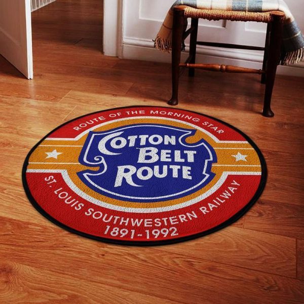 Ssw Cotton Round Mat Cotton Belt Route St. Louis Southwestern Round Floor Mat Room Rugs Carpet Outdoor Rug Washable Rugs