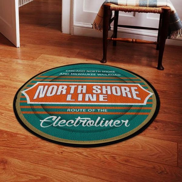 Cnsm Round Mat Cnsm Chicago North Shore & Milwaukee Railroad Round Floor Mat Room Rugs Carpet Outdoor Rug Washable Rugs