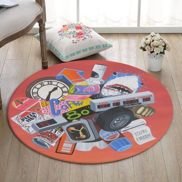 Btf Round Mat Back To The Future Marty Mcfly Delorean Dmc Bttf Round Floor Mat Room Rugs Carpet Outdoor Rug Washable Rugs