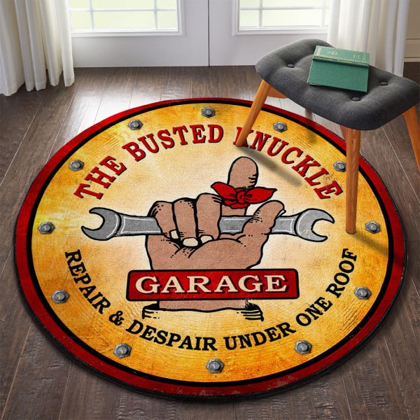 Hot Rod Garage Round Mat Round Floor Mat Room Rugs Carpet Outdoor Rug Washable Rugs