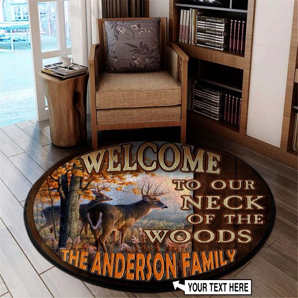 Personlized Hunting Welcome Round Rug, Carpet 07404