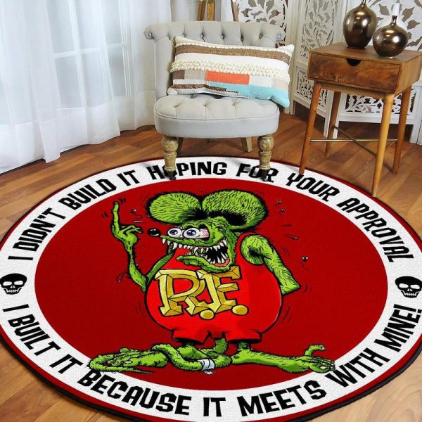 Rat Fink Hot Rod Round Mat Round Floor Mat Room Rugs Carpet Outdoor Rug Washable Rugs - Image 2