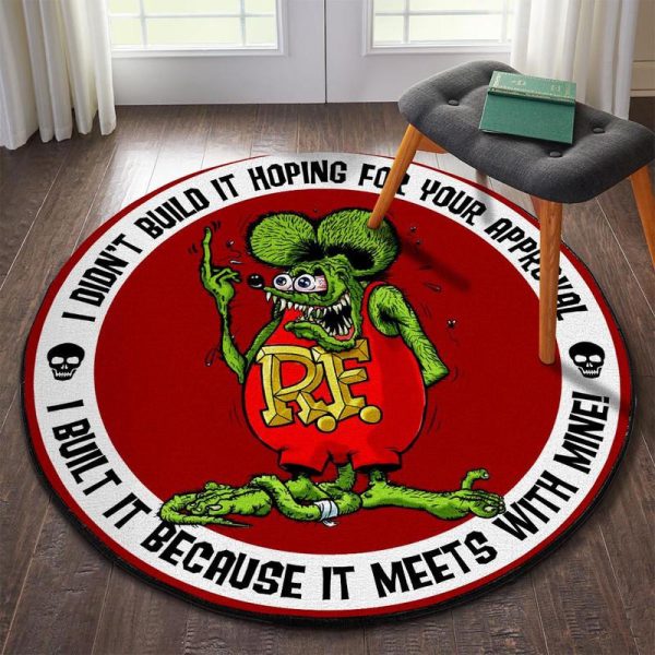 Rat Fink Hot Rod Round Mat Round Floor Mat Room Rugs Carpet Outdoor Rug Washable Rugs - Image 3