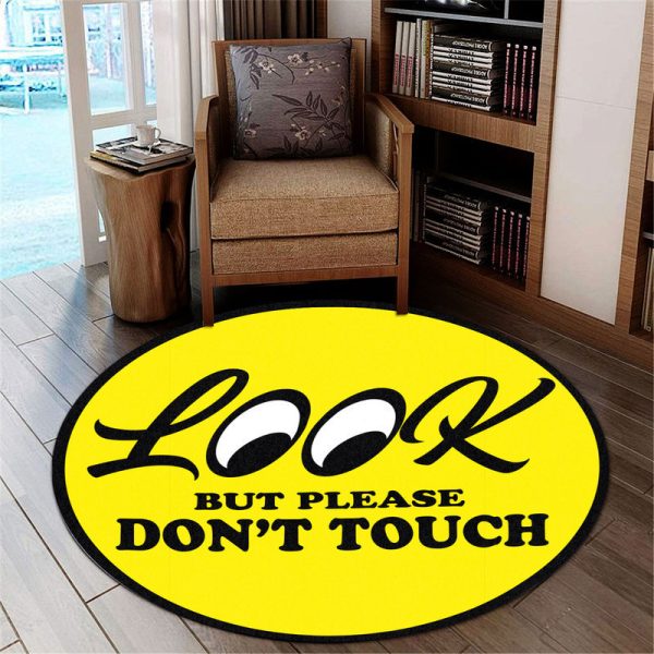 Look But Please Don??T Touch Garage Decor, Home Bar Decor Hot Rod Round Mat - Image 2