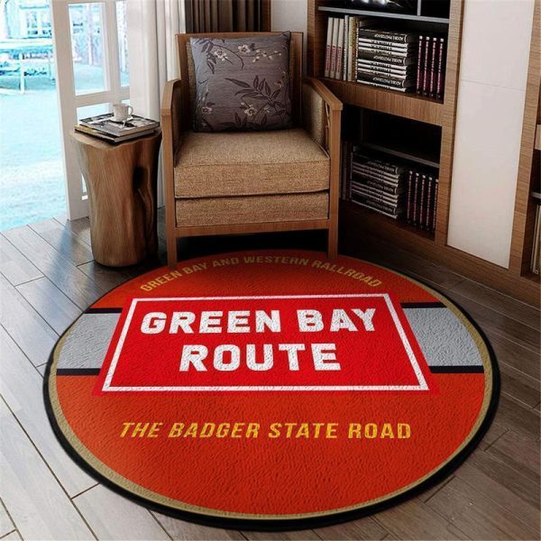 Greenbay Round Mat Green Bay & Western Railroad Round Floor Mat Room Rugs Carpet Outdoor Rug Washable Rugs - Image 2