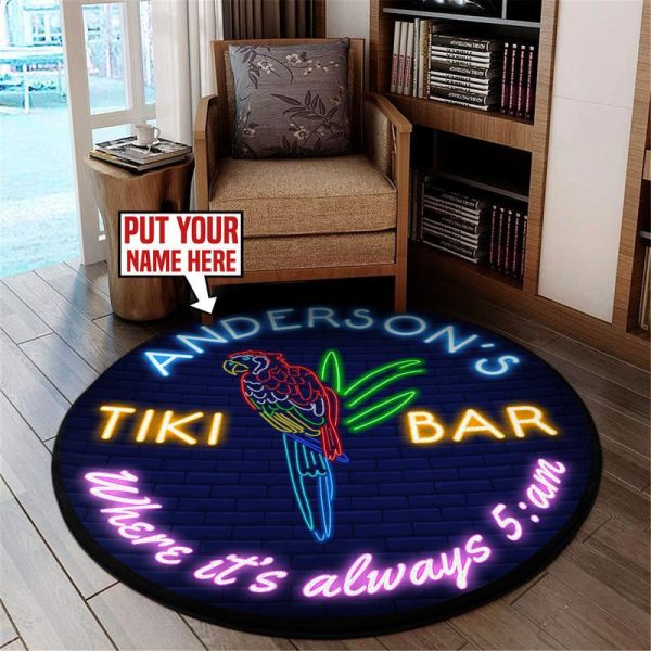 Tiki Bar Living Room Round Mat Circle Rug - Image 3