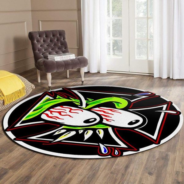 Rat Fink Garage Round Mat Round Floor Mat Room Rugs Carpet Outdoor Rug Washable Rugs - Image 2