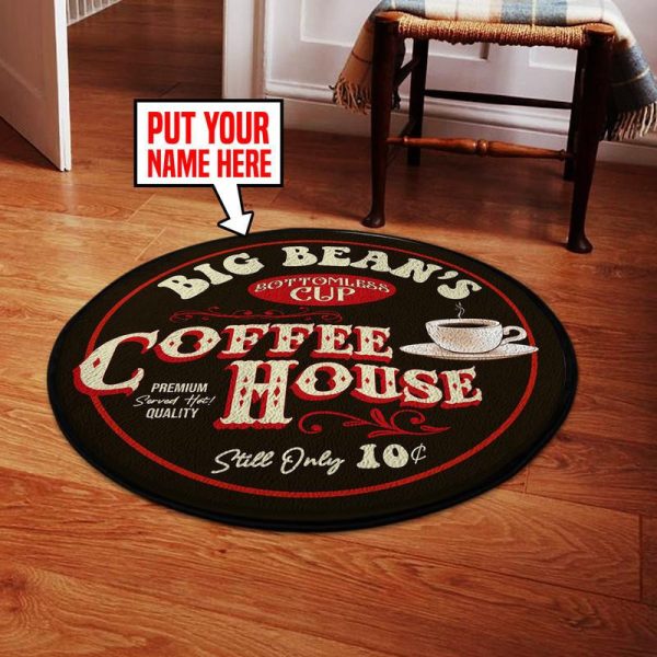 Personalized Coffee House Round Mat Round Floor Mat Room Rugs Carpet Outdoor Rug Washable Rugs - Image 2