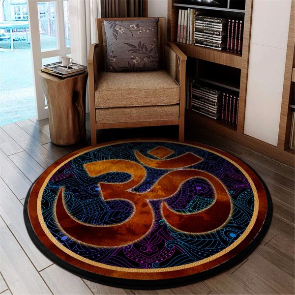 Namaste Yoga Round Mat Round Floor Mat Room Rugs Carpet Outdoor Rug Washable Rugs - Image 2