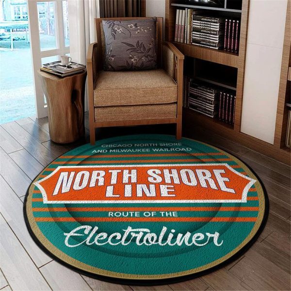 Cnsm Round Mat Cnsm Chicago North Shore & Milwaukee Railroad Round Floor Mat Room Rugs Carpet Outdoor Rug Washable Rugs - Image 2