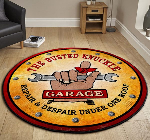 Hot Rod Garage Round Mat Round Floor Mat Room Rugs Carpet Outdoor Rug Washable Rugs - Image 3