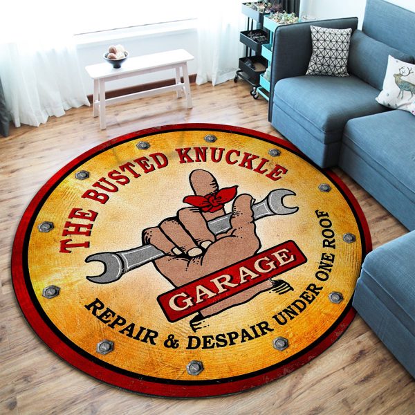 Hot Rod Garage Round Mat Round Floor Mat Room Rugs Carpet Outdoor Rug Washable Rugs - Image 2