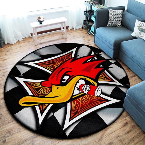 Hot Rod Woodpecker Round Mat Round Floor Mat Room Rugs Carpet Outdoor Rug Washable Rugs - Image 2