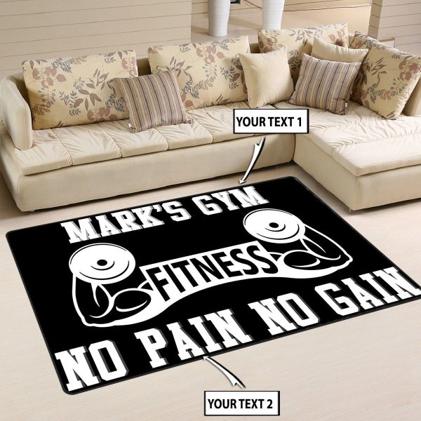 Personalized Home Gym Decor Fitness Area Rug Washable Rugs Carpet