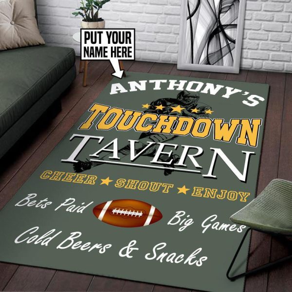 Personalized Touchdown Tavern Area Rug Carpet - Image 3