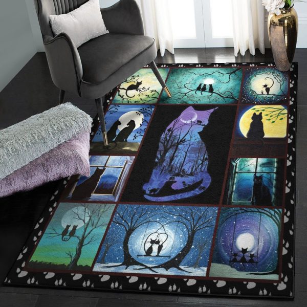 Cat Modern Rugs Cat Rug Rectangle Rugs Washable Area Rug Non-Slip Carpet For Living Room Bedroom - Image 3