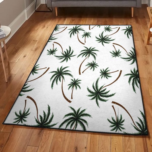 Tropical Non Shedding Palm Tree Rug Rectangle Rugs Washable Area Rug Non-Slip Carpet For Living Room Bedroom - Image 2