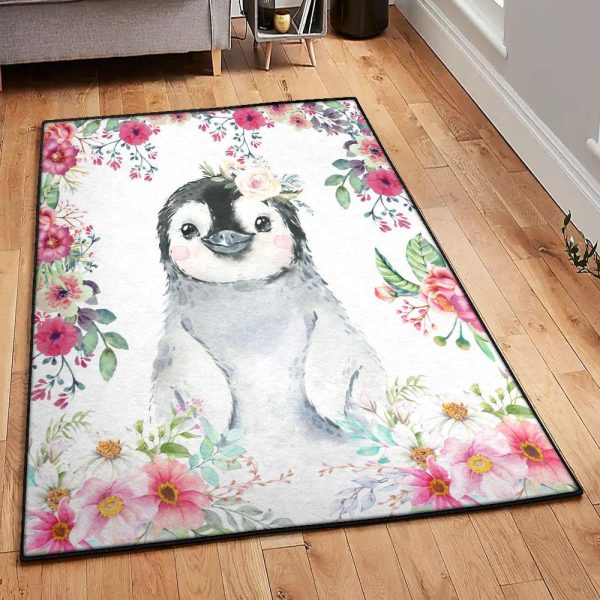 Penguin Penguin Rug Rectangle Rugs Washable Area Rug Non-Slip Carpet For Living Room Bedroom - Image 2