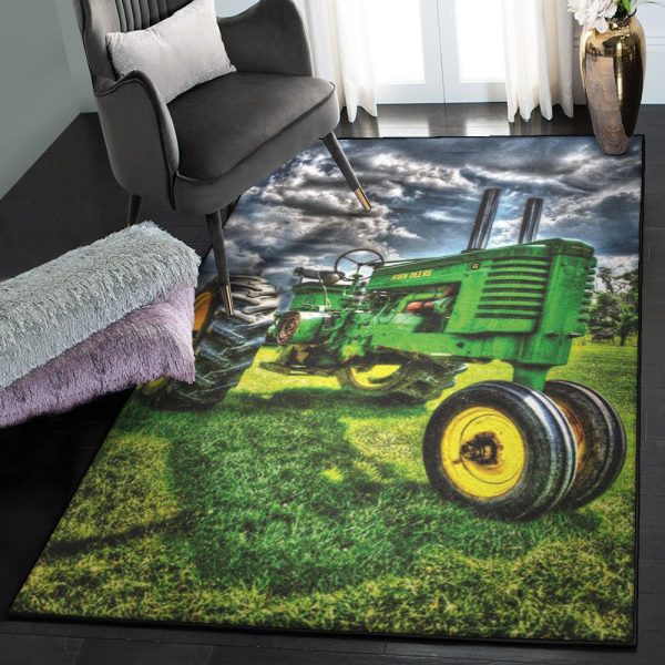 Tractor Famer Playroom Rug Farm Tractor Rug Rectangle Rugs Washable Area Rug Non-Slip Carpet For Living Room Bedroom