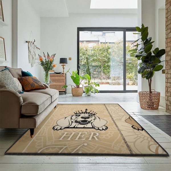 Queen Washable Dachshund King And Queen Rug Rectangle Rugs Washable Area Rug Non-Slip Carpet For Living Room Bedroom