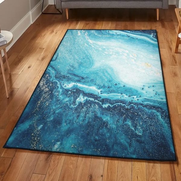 Watercolor Rugs Watercolor Rug Rectangle Rugs Washable Area Rug Non-Slip Carpet For Living Room Bedroom - Image 2