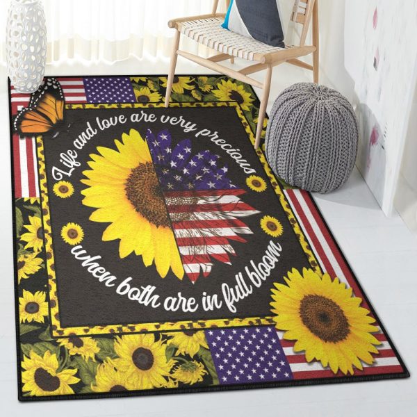 Sunflower Modern Rugs Sunflower Rug Rectangle Rugs Washable Area Rug Non-Slip Carpet For Living Room Bedroom - Image 2