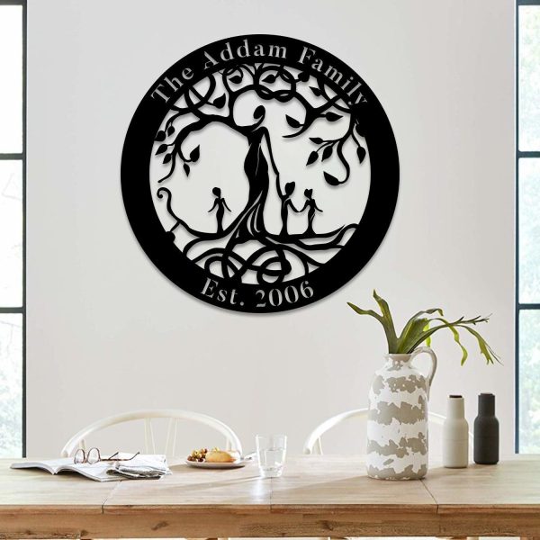 Personalized Any Text Mom And Kids Tree Of Life Metal Art, Gift For Mo - Image 3