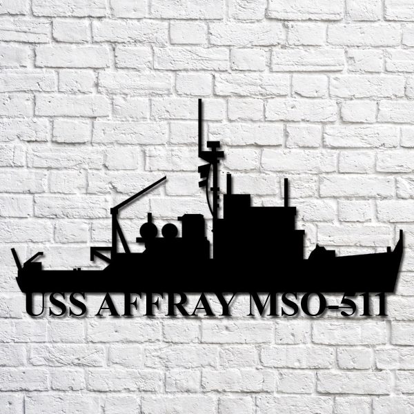 Uss Affray Mso511 Navy Ship Metal Art, Custom Us Navy Ship Cut Metal S