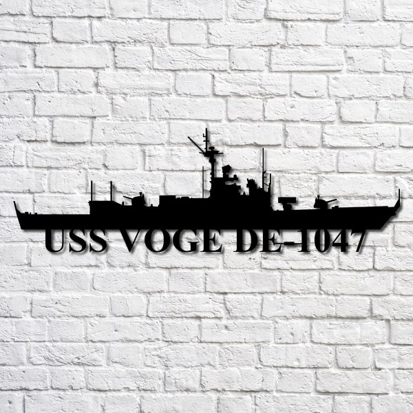 Uss Voge De1047 Navy Ship Metal Art, Custom Us Navy Ship Cut Metal Sig