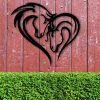 Metal Horse Heart Sign, Metal Horse Decor, Horse Heart Metal Sign, Hor