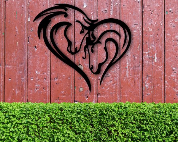 Metal Horse Heart Sign, Metal Horse Decor, Horse Heart Metal Sign, Hor