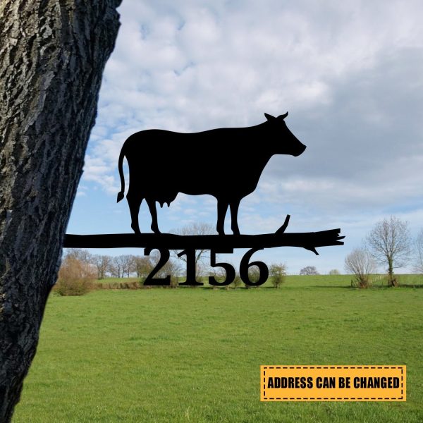 Custom Funny Cow Metal Tree Stake, Farm, Barn Decoration Laser Cut Met