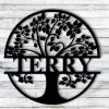 Custom Last Name Sign, Tree Of Life With Personalized Name Metal Sign,