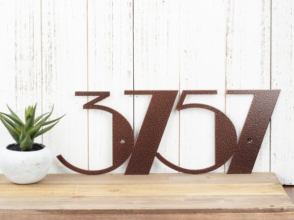 Custom Modern Outdoor Metal House Numbers Copper Art Deco Modern House