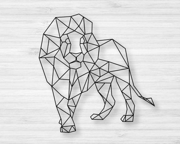 Leo Metal Wall Sign Metal Wall Hangings Office Geometric Animal Wild M