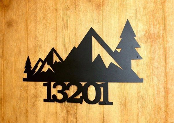 Customizable Mountain Range Sign Metal Decorations