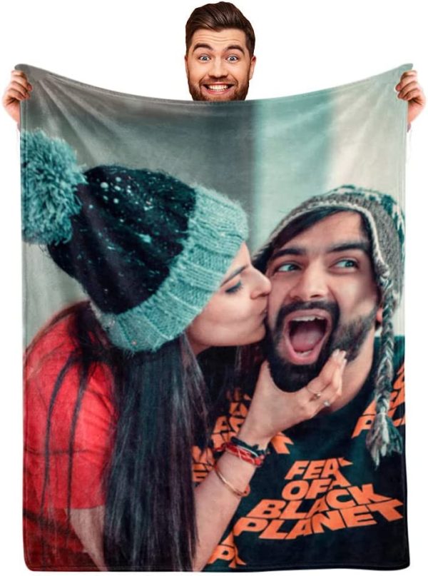 Personalized Photo Blankets for Girlfriend Boyfriend Couple Blanket Gi