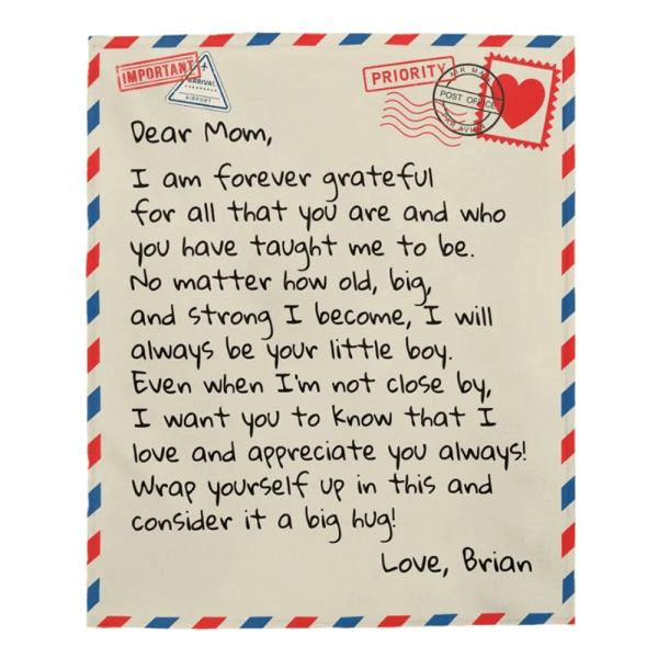 Personalized Blanket for Mom, Dear Mom Blanket, Giant Love Letter Blan - Image 2