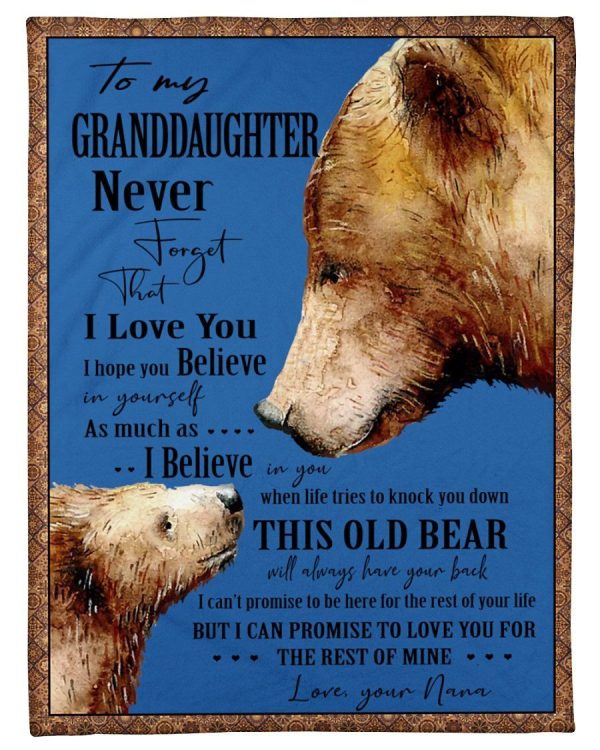 Bear Lovely Message From Nana Gifts For Granddaughters Fleece Blanket